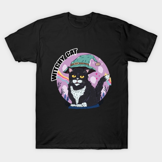 witchy cat T-Shirt by Ragna.cold